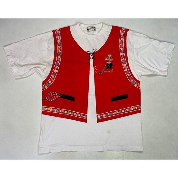 VINTAGE Switzerland Swiss National Day Saigon 1998 Graphic T-shirt Men Large 90s - Picture 1 of 9